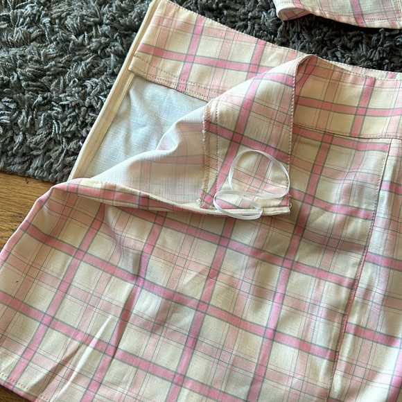 NWT Princess Polly Check Mate Mini Multi Skirt Set In Pink Size 12 - Picture 6 of 16